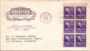 FDC 1939 SC #851 Farnam Cachet - Washington DC - Booklet Of 6 - J693