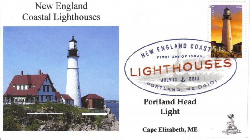 NE Coastal Lighthouses FDC, w/ DCP cancel, #4 of 5