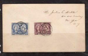 Canada #57 #60 Used Ideal CDS Duo On Cover To NY USA - Sept 10 1897 Cancels