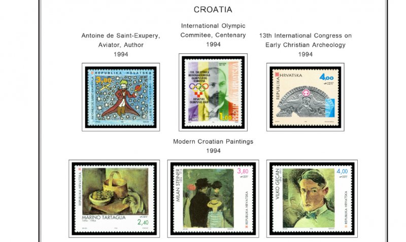 COLOR PRINTED CROATIA 1991-2010 STAMP ALBUM PAGES (111 illust. pages)