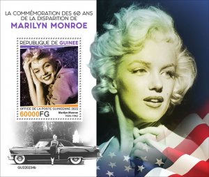 GUINEA - 2022 - Marilyn Monroe - Perf Souv Sheet - Mint Never Hinged