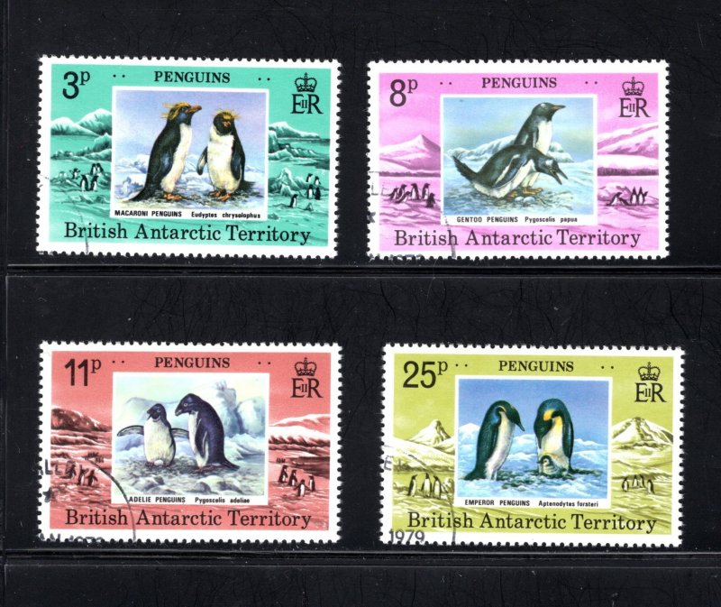 British Antarctic Territory#72-75,  VF, Used, Penguins, CV $20.50  ...0790013