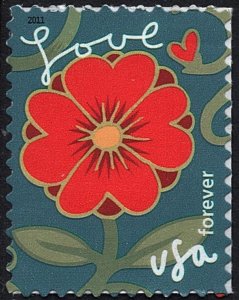 SC#4532 (44¢) Garden Of Love: Red Flower Single (2011) SA