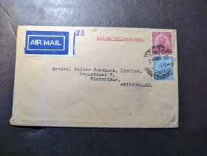 1930 British India Airmail Cover Calcutta GPO to Winterthur Switzerland