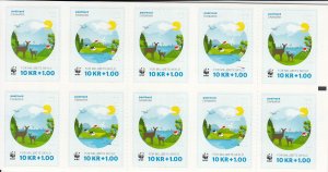 Denmark 2015 MNH Sc B110a Wind turbine, deer, farm WWF Booklet of 10