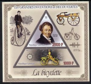 GABON - 2014 - Great Inventions,  Bicycle - Perf 2v Sheet - MNH-Private Issue
