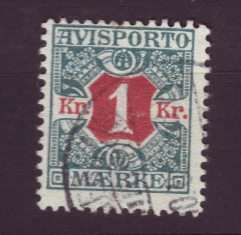 J3260 JL stamps 1907 denmark used #p8 $4.50v newspaper
