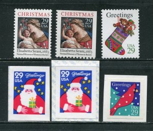 2871 - 2874 Christmas, Stocking, Santa Claus Regular and Booklet Stamps MNH 1994