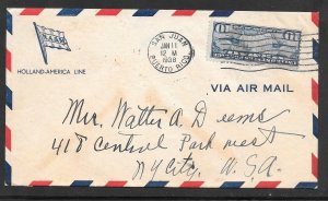 #C7 on SAN JUAN PR, JAN/11/1938 AIRMAIL COVER Holland America Line (A1053)