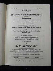 H R HARMER AUCTION CATALOGUE 1971 BRITISH COMMONWEALTH with CAPE PAPUA ST HELENA