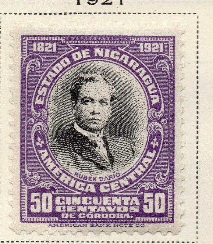 Nicaragua 1921 Early Issue Fine Mint Hinged 50c. 323649