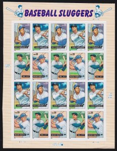 US 4080-83 39c Baseball Sluggers Mint Sheet NH Self-Adhesive SCV $16