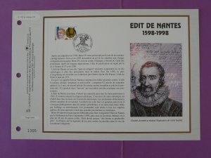 protestantism king Henri IV protestant FDC folder CEF 1372-1998