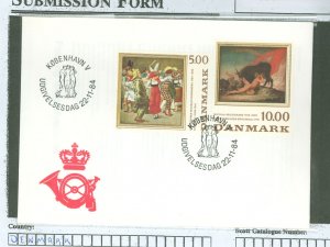 Denmark 767-768 1984 paintings, set of two, unaddressed cover with generic post office cachet