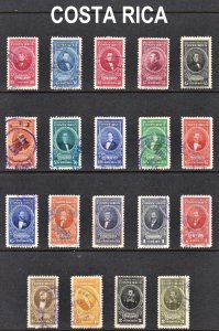 Costa Rica Scott C81-88B, 90A-91A F to VF used.