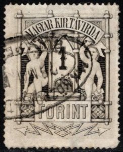 1873 Hungary Revenue 1 Florint Telegraph Stamp Perf 13 Used