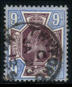 GB 1911 KEVII 9d dull reddish-purple & blue fine used cds sg307 cat £60