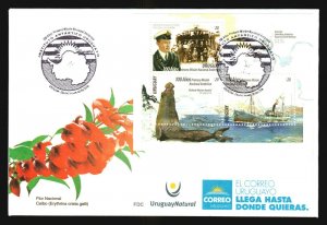 2016 URUGUAY ANTARCTIC EXPLORER SHACKLETON POLAR SHIP BOAT FAUNA S/S FDC COVER