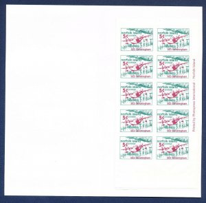 NORFOLK ISLAND - 671a Booklet w/ 4 panes - MNH - Airplane- 1999 - TWO SCANS ---c