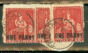 B: Trinidad 64 (x2) and 64a used tied to piece CV for on cover $675