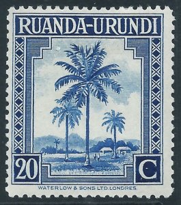 Ruanda-Urundi, Sc #71, 20c MH