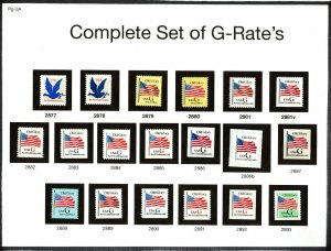 (3a) 2877-2893  G-Rate Stamps (COMPLETE SET of 19) 1994-1995 MNH-F-VF  