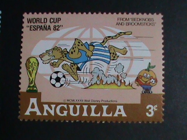 ​DISNEY-ANGUILLA STAMP-1982- DISNEY CARTOON-WORLD CUP SOCCER SPAIN'82 SET VF