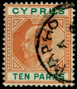 CYPRUS SG61, 10pa orange & green, FINE USED.