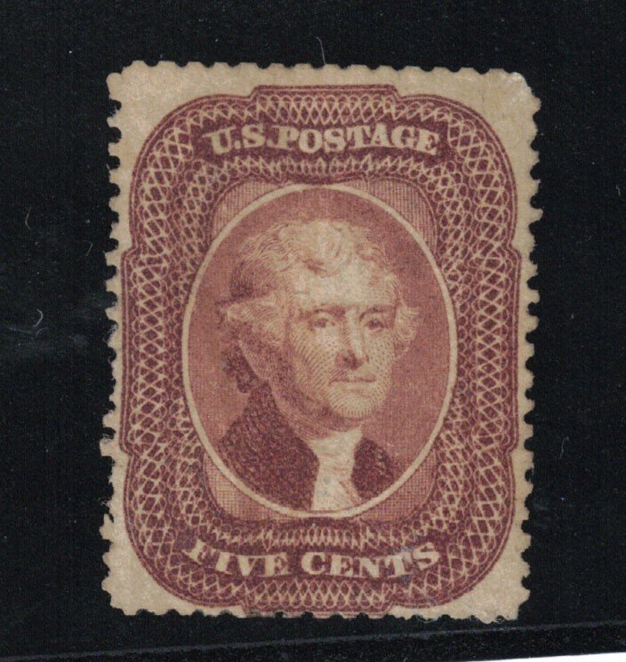 USA #28 Very Fine Used With Mint Unused Appearance Regummed With Cancel Removed