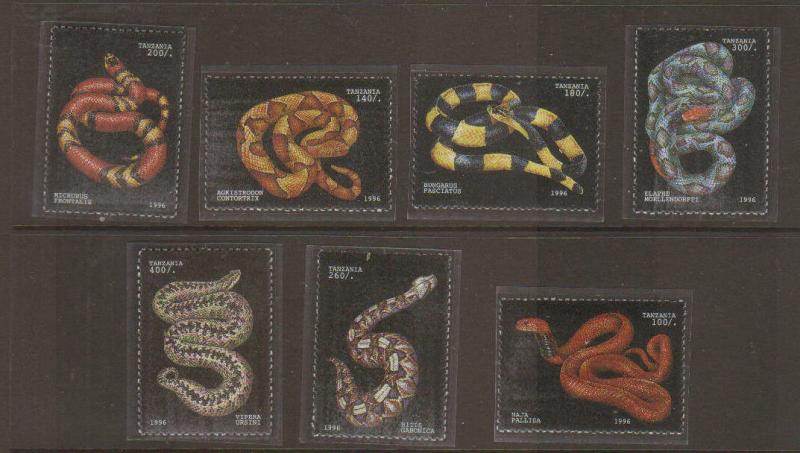 Tanzania #1471-7 MNH (snakes)