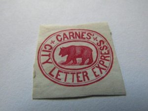 US Local Stamps, Scott # 35L?, 5c 1864, CARNES CITY EXp. MH Part of OG,