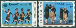 Greece 1386-1387,hinged.Michel 1445-1446. EUROPE CEPT-1981.Folk Dance.