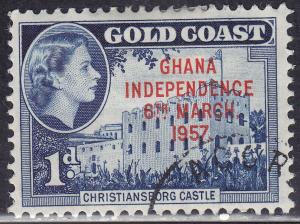Ghana 6 USED 1957 Christiansborg Castle 1p
