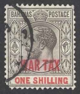 Bahamas Sc# MR8 Used 1918 1sh War Tax Overprints