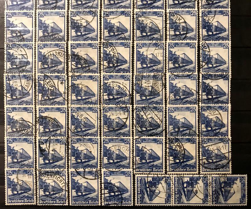 German Empire: Used High Values ex Trains 1935 Multiple