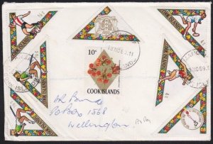 COOK IS 1969 registered cover to New Zealand ex MANGAIA....................a8307