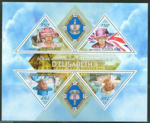 TOGO  2013 60th  ANNIVERSARY OF THE  CORONATION QUEEN ELIZABETH  II SHT MINT NH