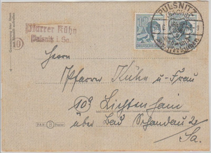 947 on cover Pulsnitz 24.6.1948