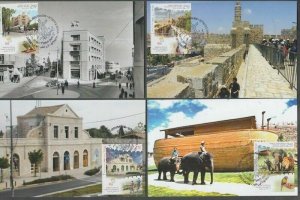 JUDAICA - ISRAEL Sc #2127a-e, TOURISM in JERUSALEM - SET of 5 MAXIMUM CARDS