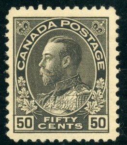 CANADA  50c GEORGE V ADMIRAL  SCOTT #120a MINT HINGED  SCOTT $300.00