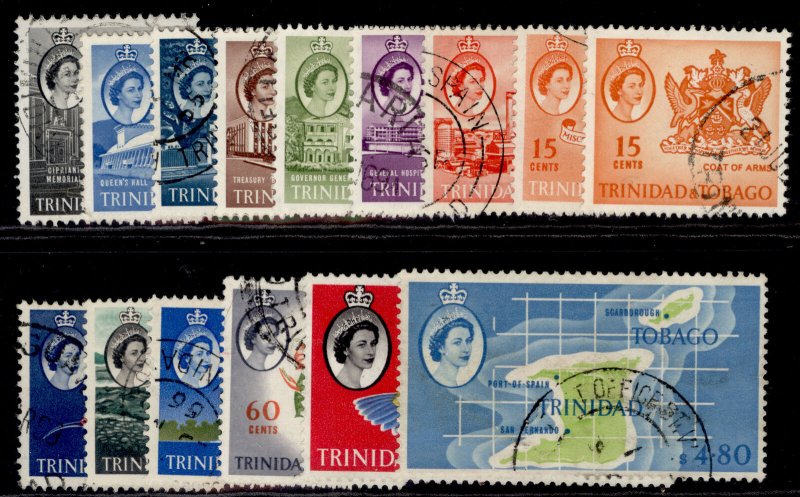 TRINIDAD & TOBAGO QEII SG284-297, 1960-67 complete set, FINE USED. Cat £29. 