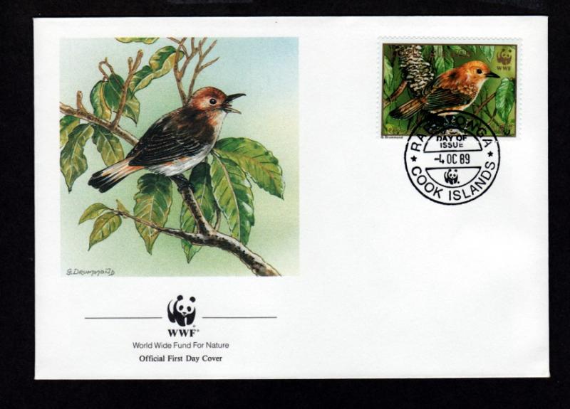 Cook Islands Four 1987 WWF FDC!