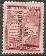 MEXICO 678, 10¢ HABILITADO 1931, MINT, NH. VF.