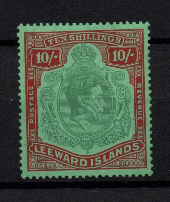 Leeward Islands KGVI 10/- green & red SG113b mint LHM WS28591 