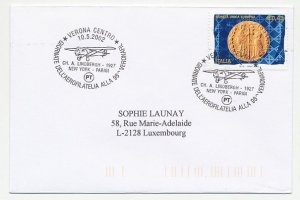 Cover / Postmark Italy 2002 Charles Lindbergh - Airplane