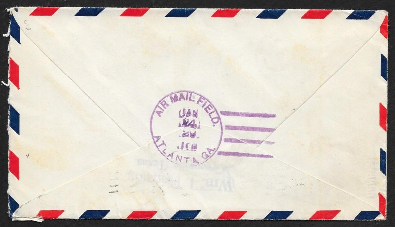 UNITED STATES #C10a on First Flight Cover 1929 Houston to Atlanta