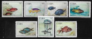 Cuba 1414-1420 Fish set MNH