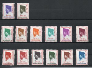 Indonesia B165-B179 (no B175) MNH