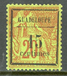 Guadeloupe 1889 French Colony 15¢/20¢ Stanley Gibbons #9 Mint  D883