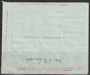 Laos 1973 Sc C95 folded military air mail letter from Laos to Ottawa Canada